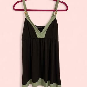 Y2K Tempted Hearts Mini Babydoll Tank Top with beaded straps size large